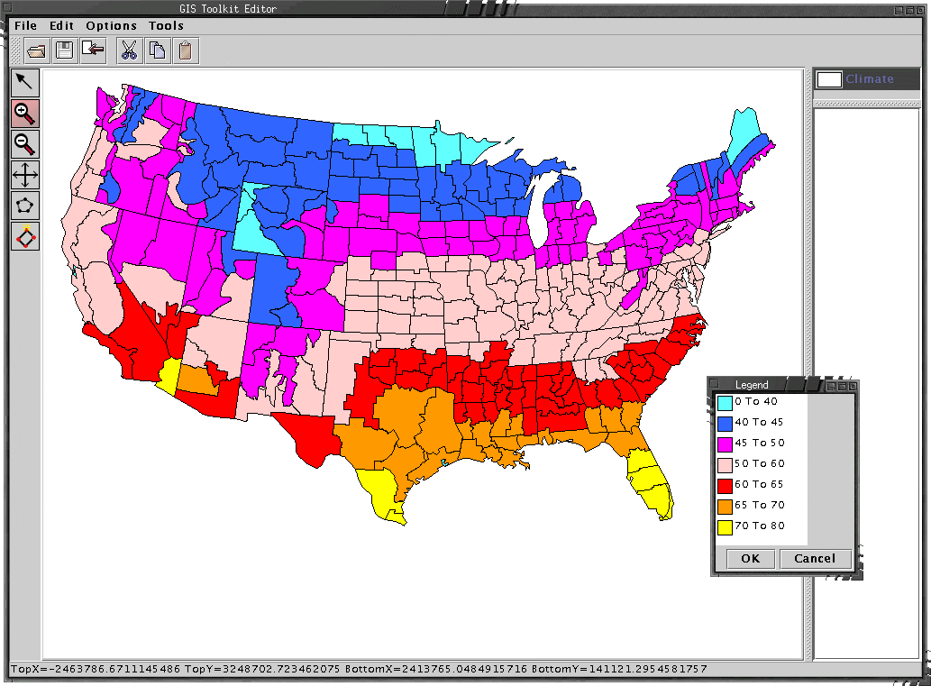 US Average Temperature Zones